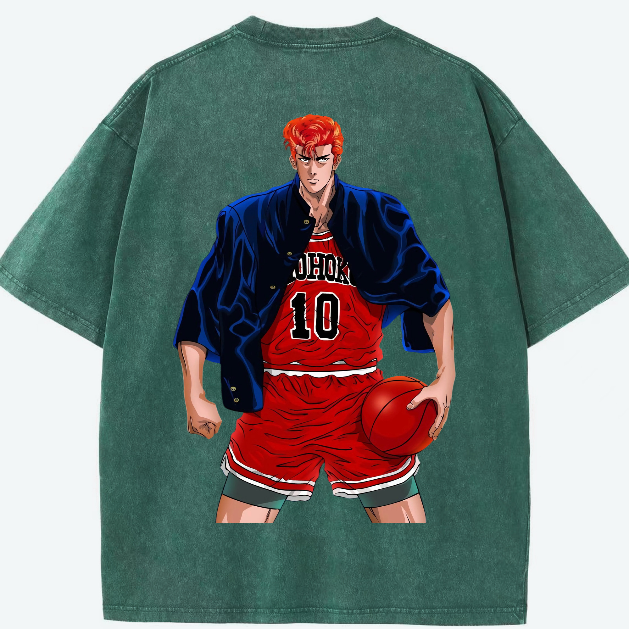 （画像用） SLAM DUNK／スラムダンク 綿100% ヴィンテージ風 半袖Tシャツ（背面プリント）